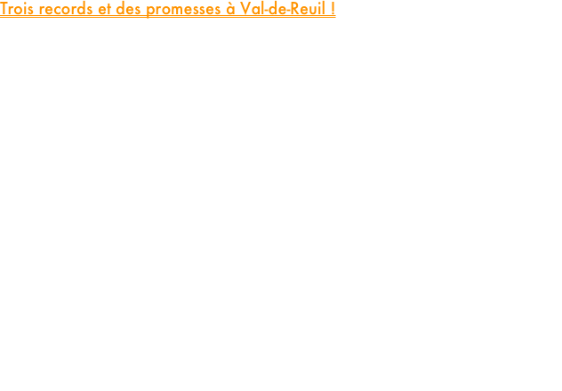 Trois records et des promesses à Val-de-Reuil !

Ce vendredi soir, une petite délégation du team a fait honneur à nos couleurs lors du traditionnel meeting Jesse Owens. Avec six athlètes engagés, la soirée a été marquée par trois records personnels et des promesses tenues pour la suite de la saison hivernale.

Dans la série 1 du 800m, Paul Gulzinski a frappé fort. Au terme d'une course solide, il s'empare de la 3ème place et claque un nouveau record personnel en salle en 1'53"38. Une performance de haut vol qui confirme sa montée en puissance.

Dans les séries suivantes parfois tactiques, nos autres athlètes n’ont pu retranscrire ce qu’ils réalisent à l’entrainement. Noé Briois boucle son double tour de piste en 1'59"06, Louis Gulzinski réalise2'00"53 et Jules Dehu termine en 2'05"86.

Chez les féminines, notre cadette première année Andréa Lou Lavoine malheureusement esseulée dans la deuxième série du 800m a littéralement survolé les débats. S'offrant un véritable "cavalier seul", elle franchit la ligne avec 12 secondes d'avance sur sa dauphine et signe un chrono de 2'23"22 (nouveau record personnel). La barre des 2'20" risque de trembler dans les prochaines semaines !

Alors que la soirée touchait à sa fin et que le stadium commençait à se vider, notre spécialiste du demi-fond long Benoit Fraisse, s'est lui aussi illustré sur le 3000m. Il prend une très belle 4ème place en 8'43"78 et repart de Val-de-Reuil avec en poche un nouveau record personnel en salle.




























